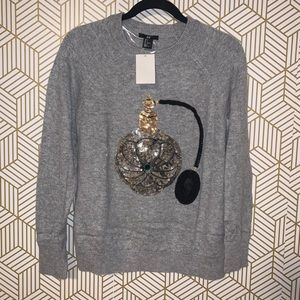 H&M sequin perfume bottle sweatshirt
